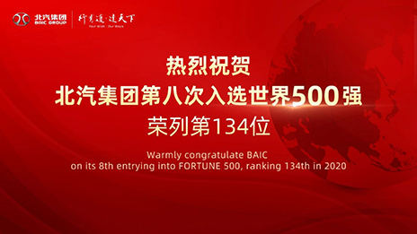連續八年上榜 北汽集團“世界500強”排名134位